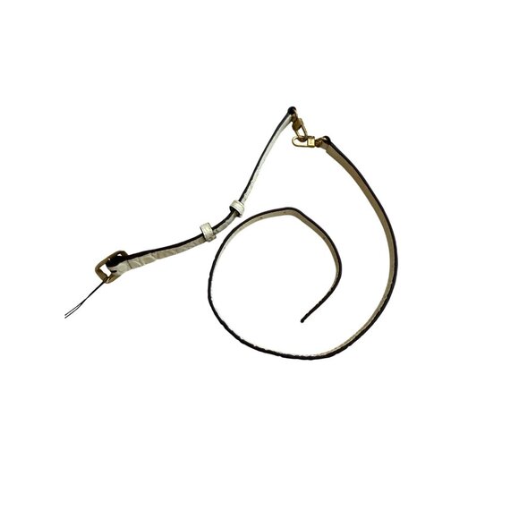 STAUD Cream Patent Leather Adjustable Crossbody Shoulder Strap NEW - Picture 2 of 8